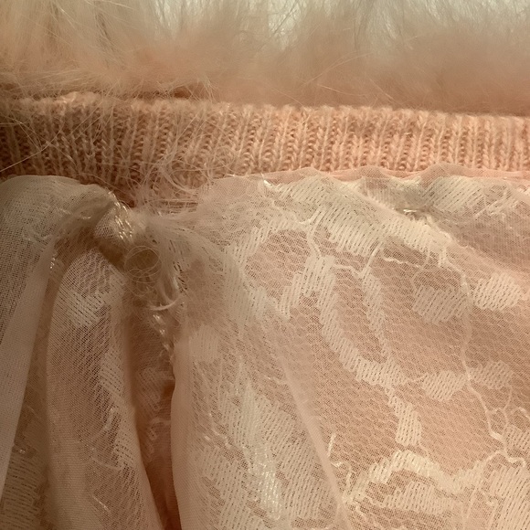 OOK 50’s Blinged VINTAGE 100% I believe Cashmere Pink Sweater Made in Scotland - Picture 11 of 14